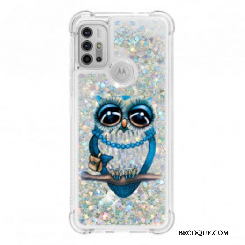 Coque Moto G30 / Moto G10 Miss Hibou Paillettes