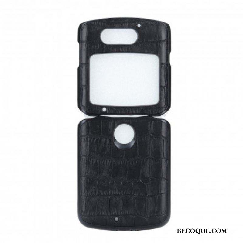 Coque Motorola Razr 5G Cuir Véritable Crocodile