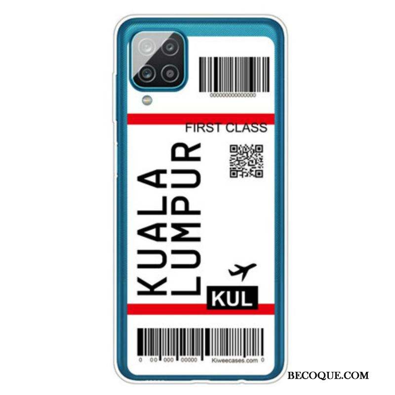 Coque Samsung Galaxy A12 / M12 Boarding Pass to Kuala Lumpur