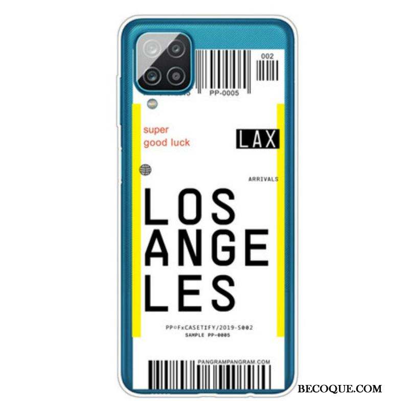 Coque Samsung Galaxy A12 / M12 Boarding Pass to Los Angeles