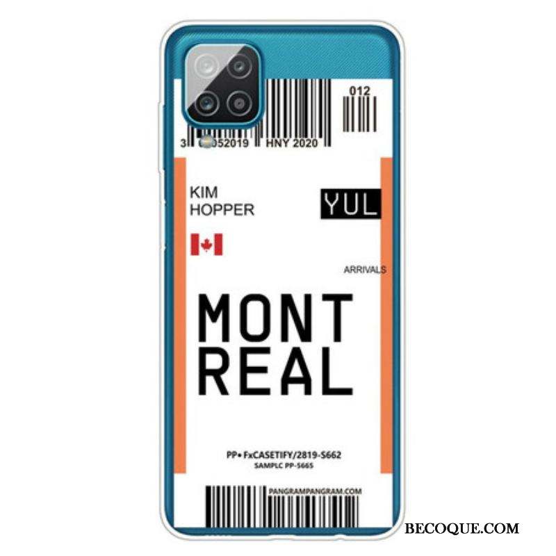 Coque Samsung Galaxy A12 / M12 Boarding Pass to Montreal