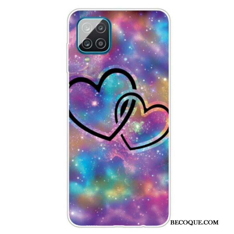 Coque Samsung Galaxy A12 / M12 Coeurs Enchaînés