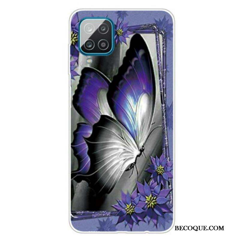 Coque Samsung Galaxy A12 / M12 Papillon Royal