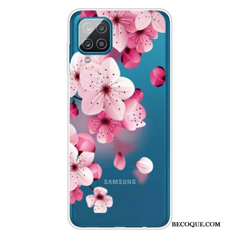 Coque Samsung Galaxy A12 / M12 Petites Fleurs Roses