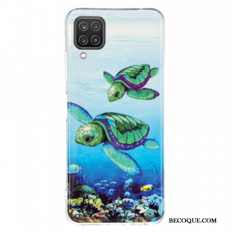 Coque Samsung Galaxy A12 / M12 Tortues Fluorescente