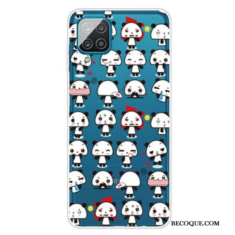 Coque Samsung Galaxy A12 / M12 Transparente Funny Pandas