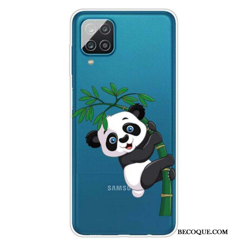 Coque Samsung Galaxy A12 / M12 Transparente Panda Sur Le Bambou