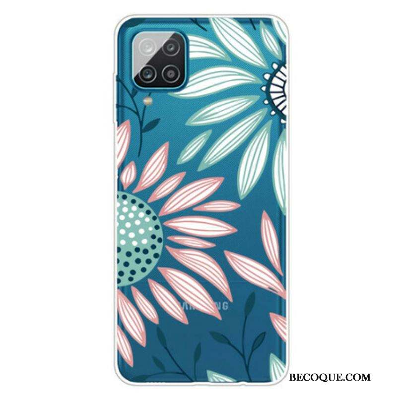 Coque Samsung Galaxy A12 / M12 Transparente Une Fleur