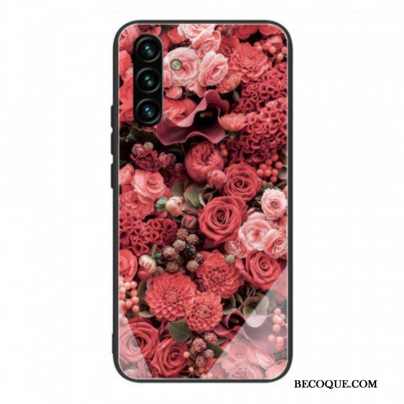 Coque Samsung Galaxy A13 5G / A04s Verre trempé Fleurs Roses