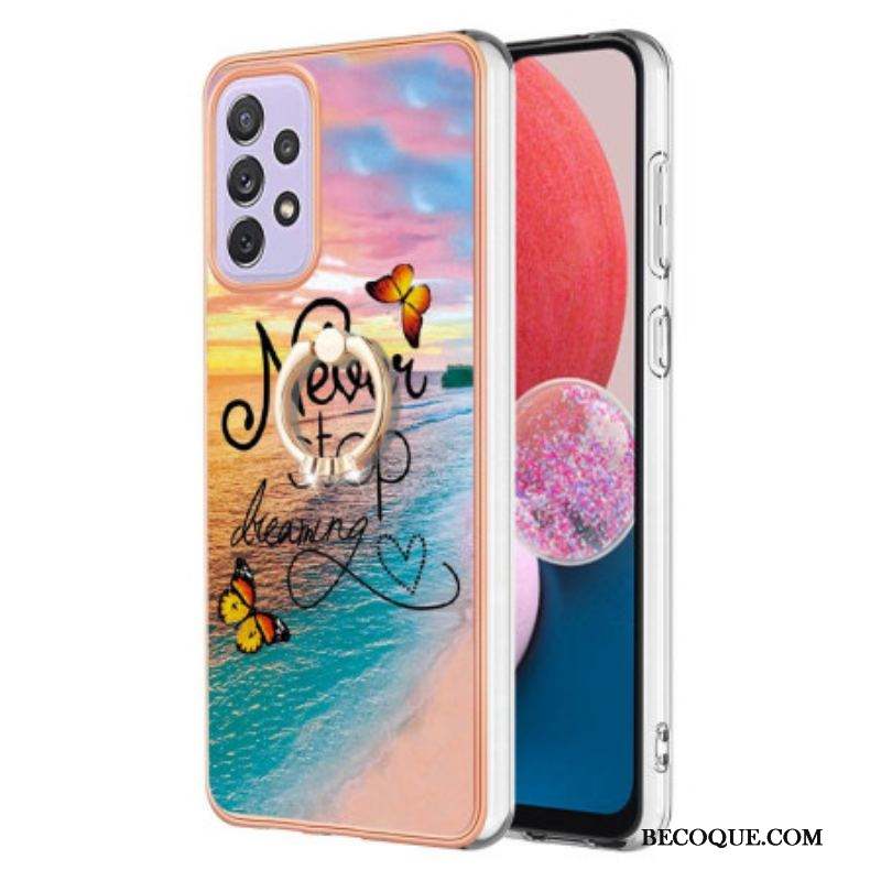 Coque Samsung Galaxy A13 Anneau-Support Never Stop Dreaming