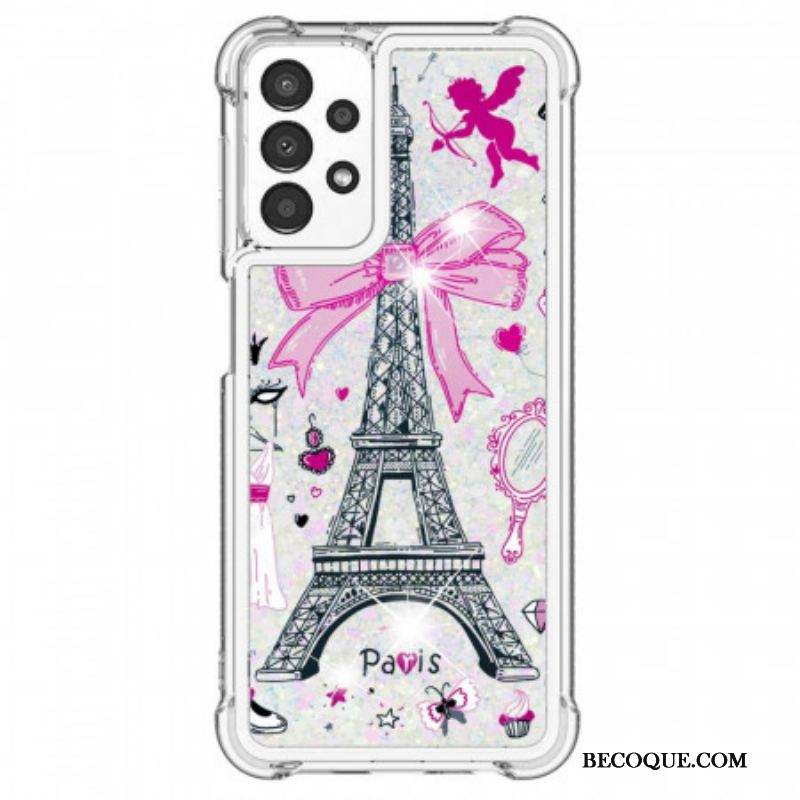 Coque Samsung Galaxy A13 La Tour Eiffel Paillettes