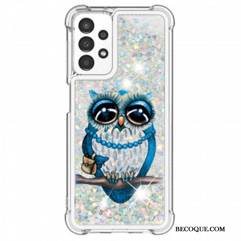 Coque Samsung Galaxy A13 Miss Hibou Paillettes