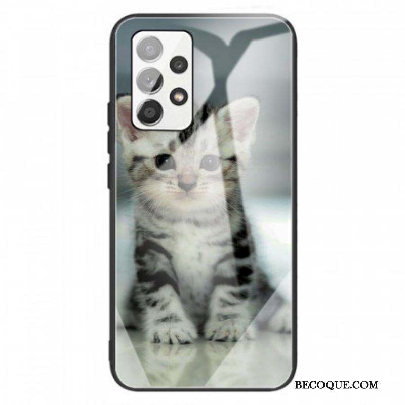 Coque Samsung Galaxy A13 Verre Trempé Chaton