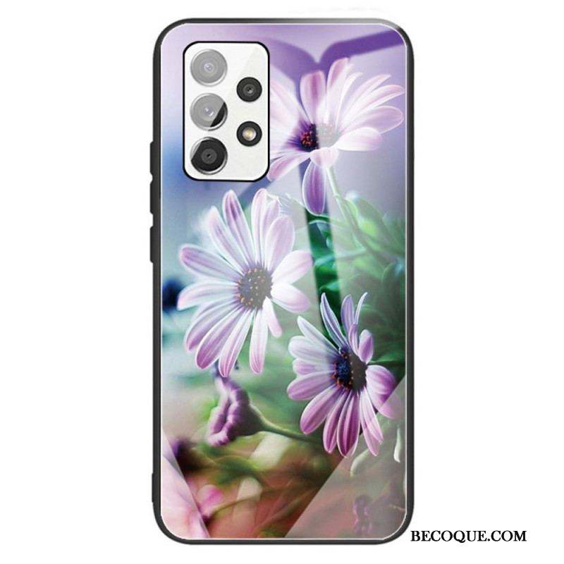 Coque Samsung Galaxy A13 Verre Trempé Fleurs