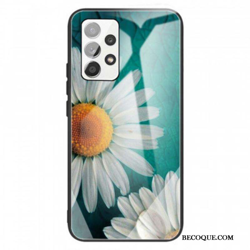 Coque Samsung Galaxy A13 Verre Trempé Marguerite