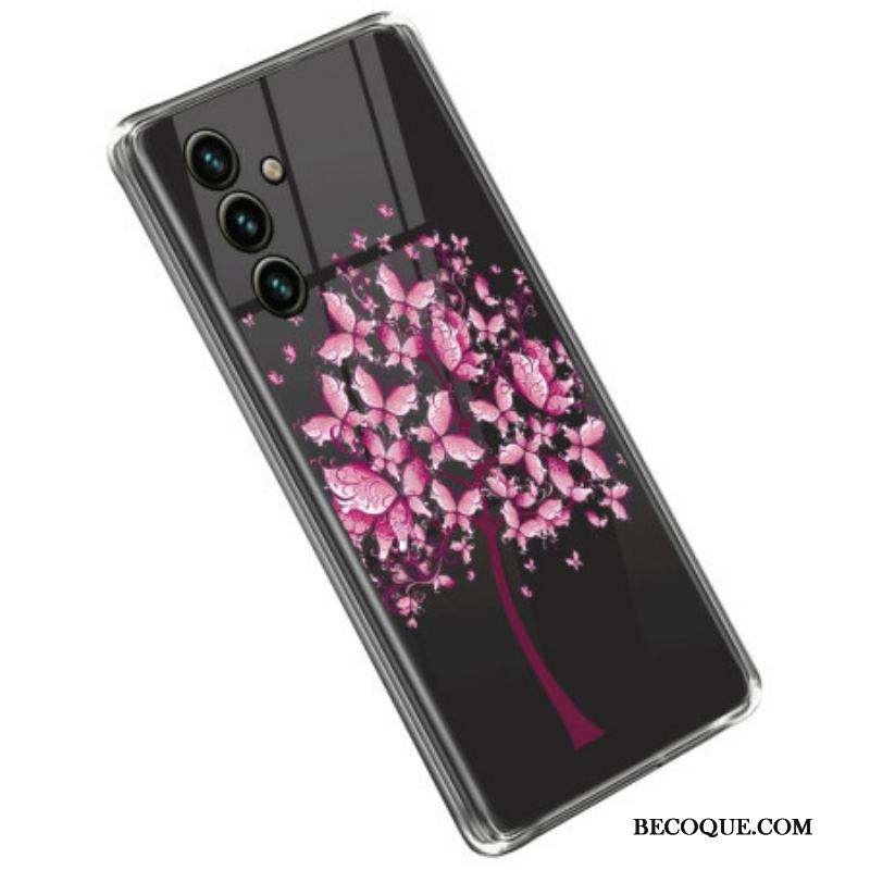 Coque Samsung Galaxy A14 5G / A14 Transparente Arbre Rose