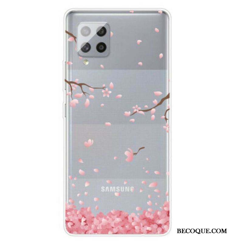 Coque Samsung Galaxy A42 5G Branches à Fleurs