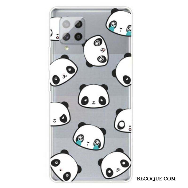 Coque Samsung Galaxy A42 5G Transparente Pandas Sentimentaux