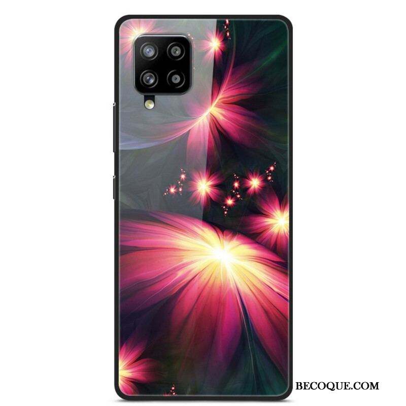 Coque Samsung Galaxy A42 5G Verre trempé Fleurs Fantaisie