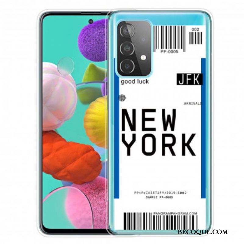 Coque Samsung Galaxy A52 4G / A52 5G / A52s 5G Boarding Pass to New York