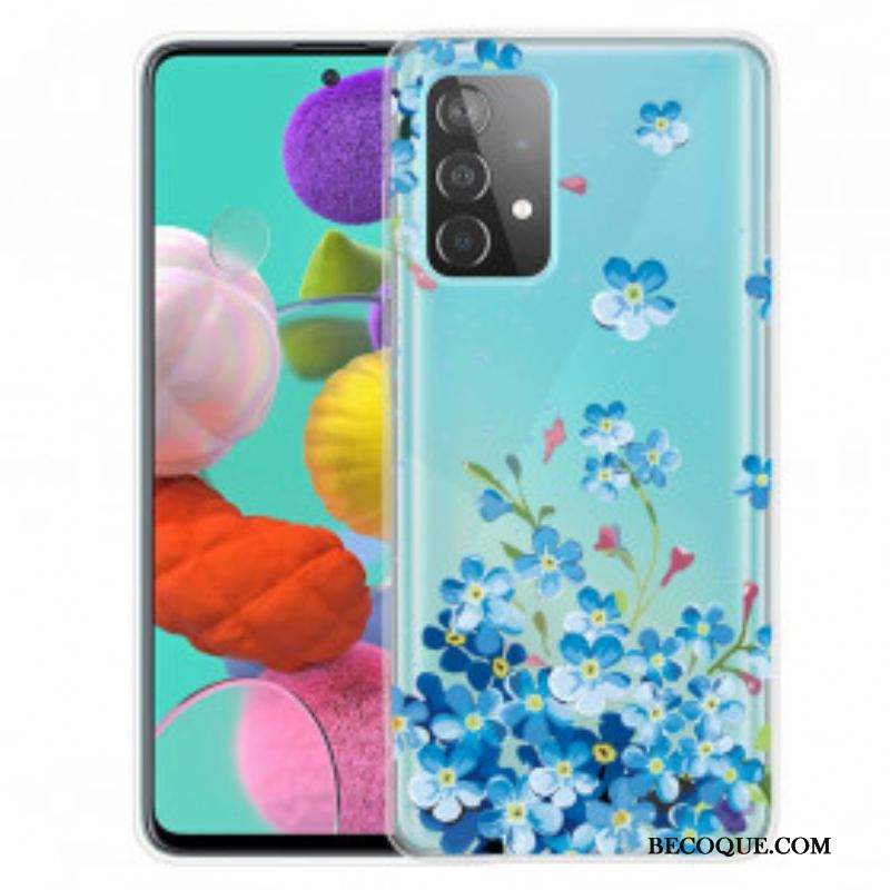 Coque Samsung Galaxy A52 4G / A52 5G / A52s 5G Fleurs Bleues