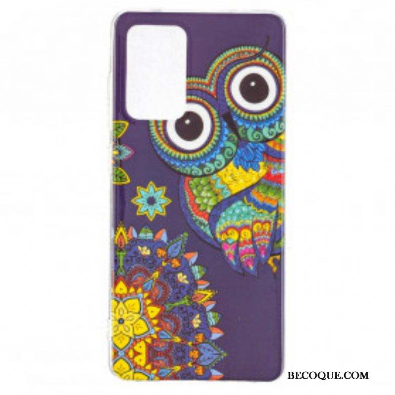 Coque Samsung Galaxy A52 4G / A52 5G / A52s 5G Hibou Mandala Fluorescente