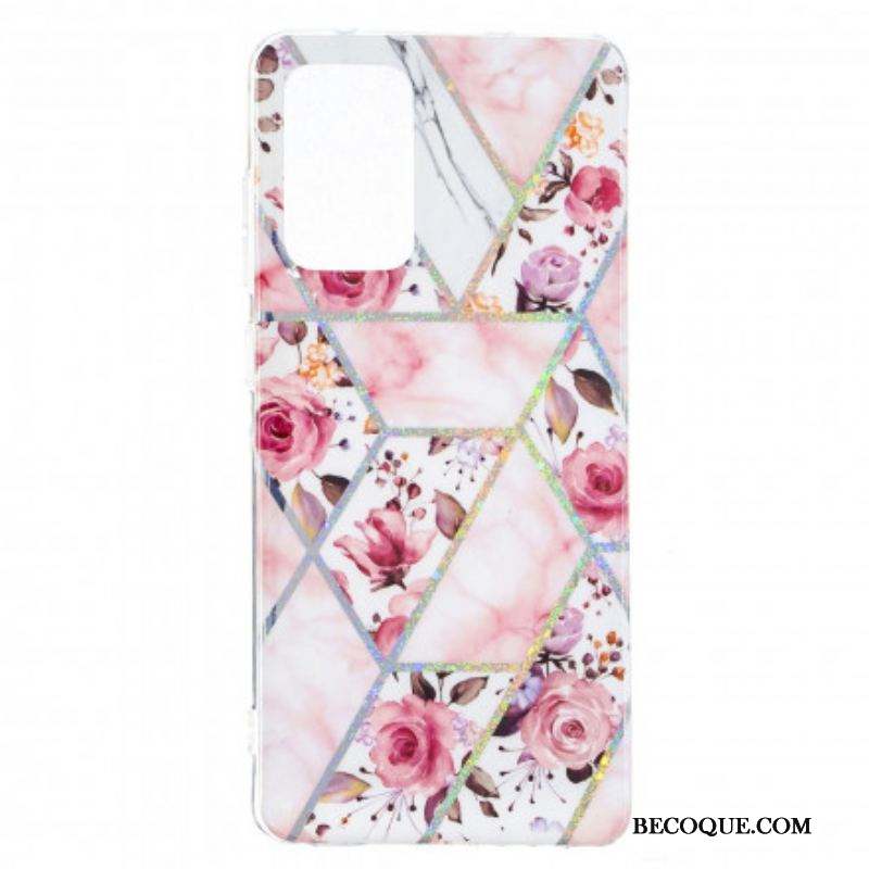 Coque Samsung Galaxy A52 4G / A52 5G / A52s 5G Marbrée Fleurs