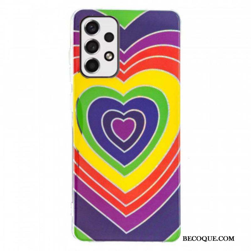 Coque Samsung Galaxy A53 5G Coeur Psychédélique