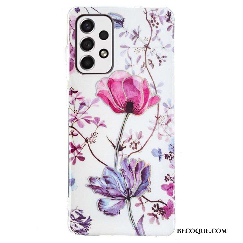 Coque Samsung Galaxy A53 5G Marbrée Fleurs