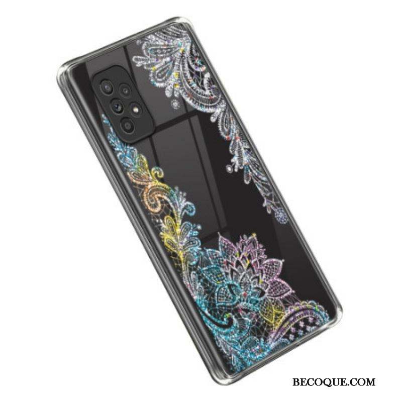 Coque Samsung Galaxy A53 5G Transparente Dentelle Mandala