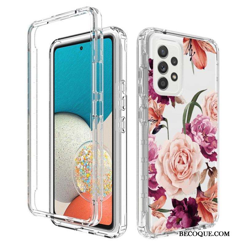 Coque Samsung Galaxy A53 5G Transparente Fleurs