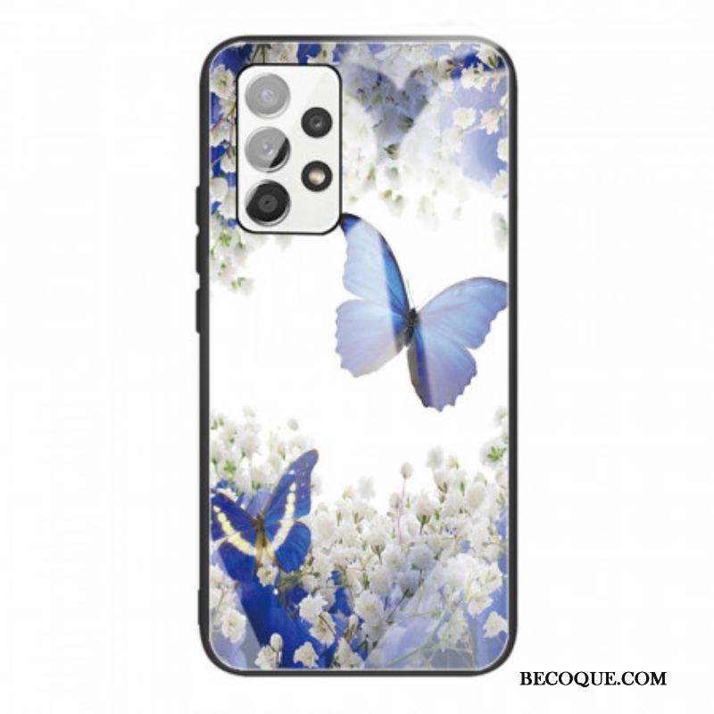 Coque Samsung Galaxy A53 5G Verre Trempé Papillons Design