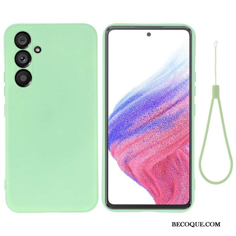 Coque Samsung Galaxy A54 5G Silicone Liquide avec Lanière