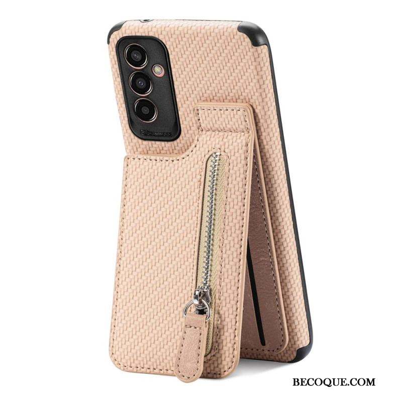 Coque Samsung Galaxy M13 Fibre Carbone Porte-Cartes Support