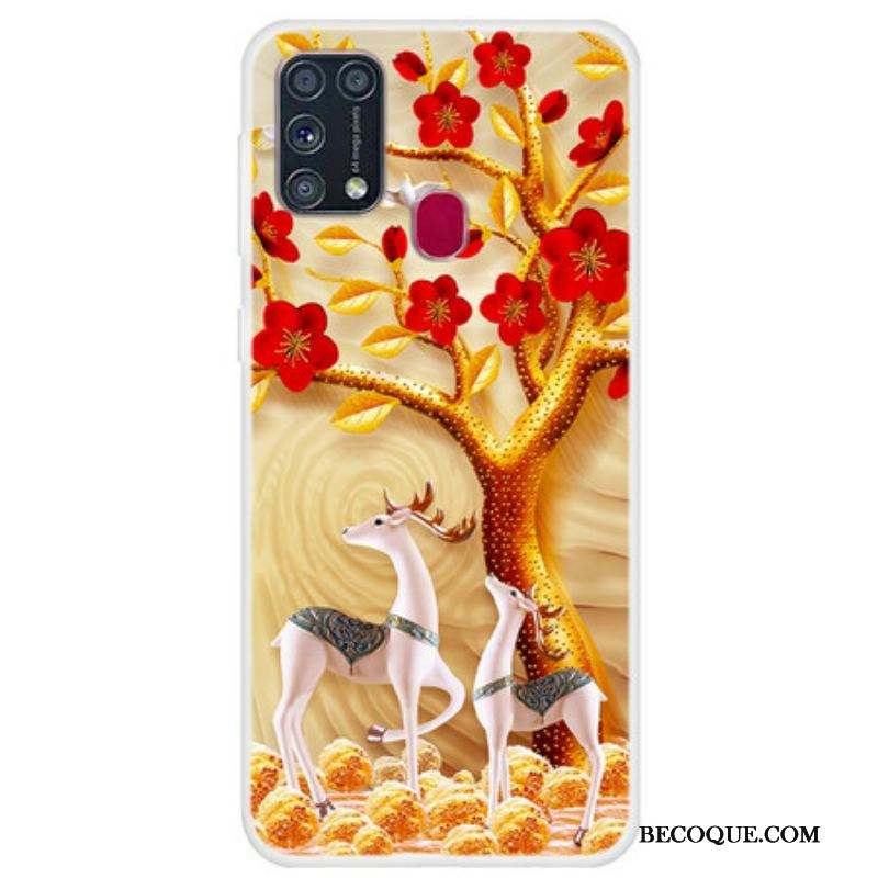 Coque Samsung Galaxy M31 Arbre Doré