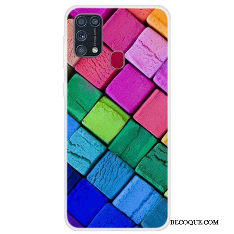 Coque Samsung Galaxy M31 Cubes Colorés