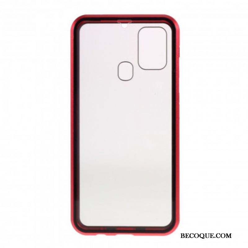 Coque Samsung Galaxy M31 Rebords Métal et Verre Trempé