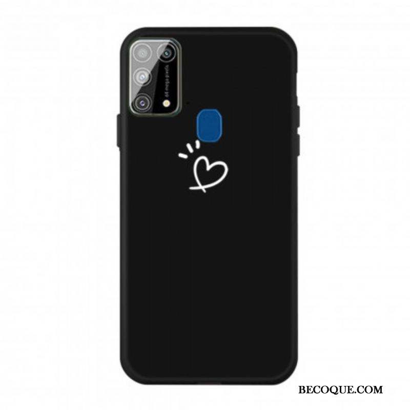 Coque Samsung Galaxy M31 Silicone Coeur Battant