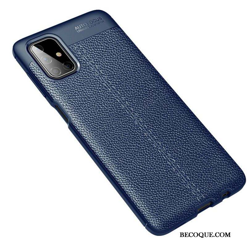 Coque Samsung Galaxy M51 Effet Cuir Litchi Double Line