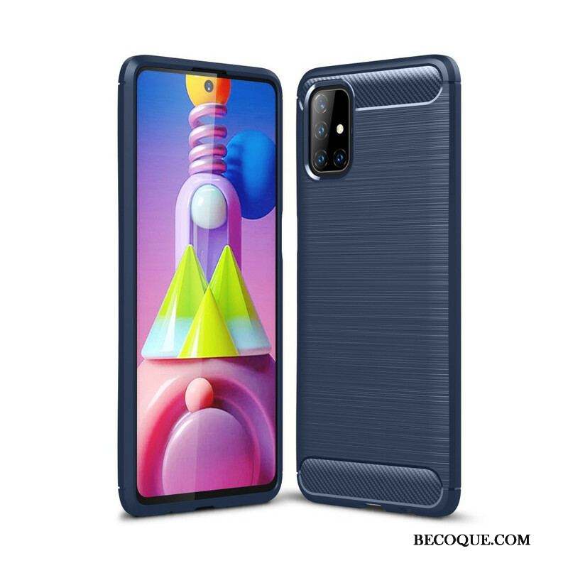 Coque Samsung Galaxy M51 Fibre Carbone Brossée