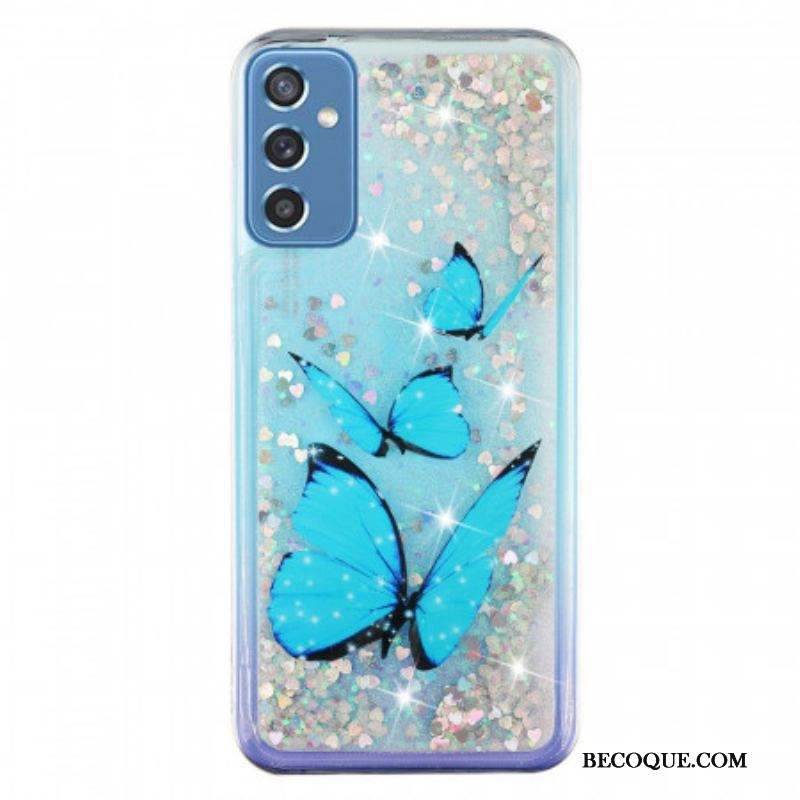 Coque Samsung Galaxy M52 5G Papillon Saphir