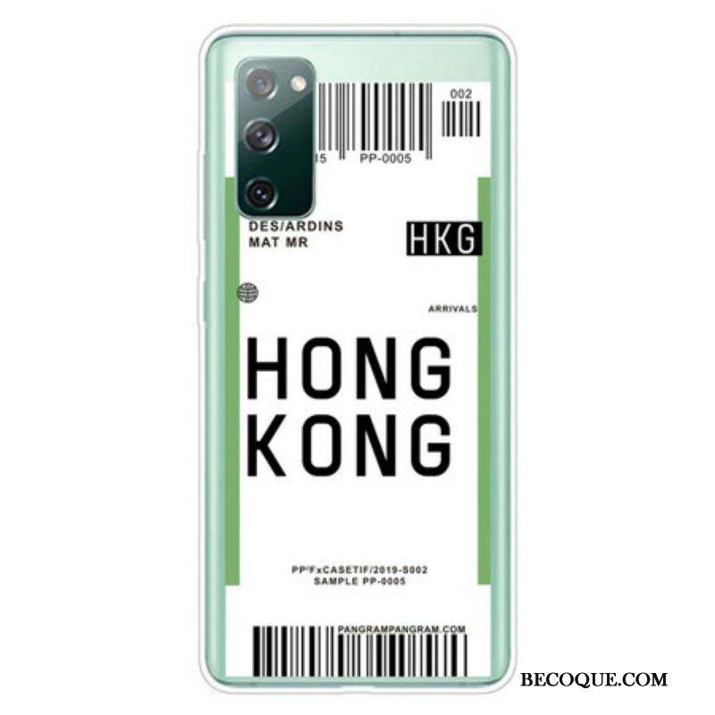 Coque Samsung Galaxy S20 FE Boarding Pass to Hong Kong