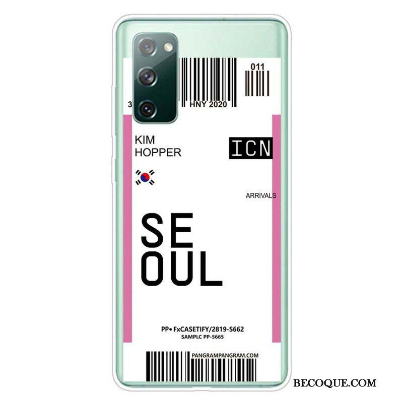 Coque Samsung Galaxy S20 FE Boarding Pass to Seoul