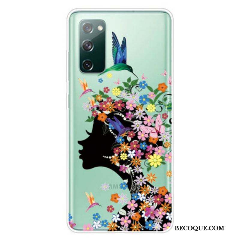 Coque Samsung Galaxy S20 FE Jolie Tête Fleurie