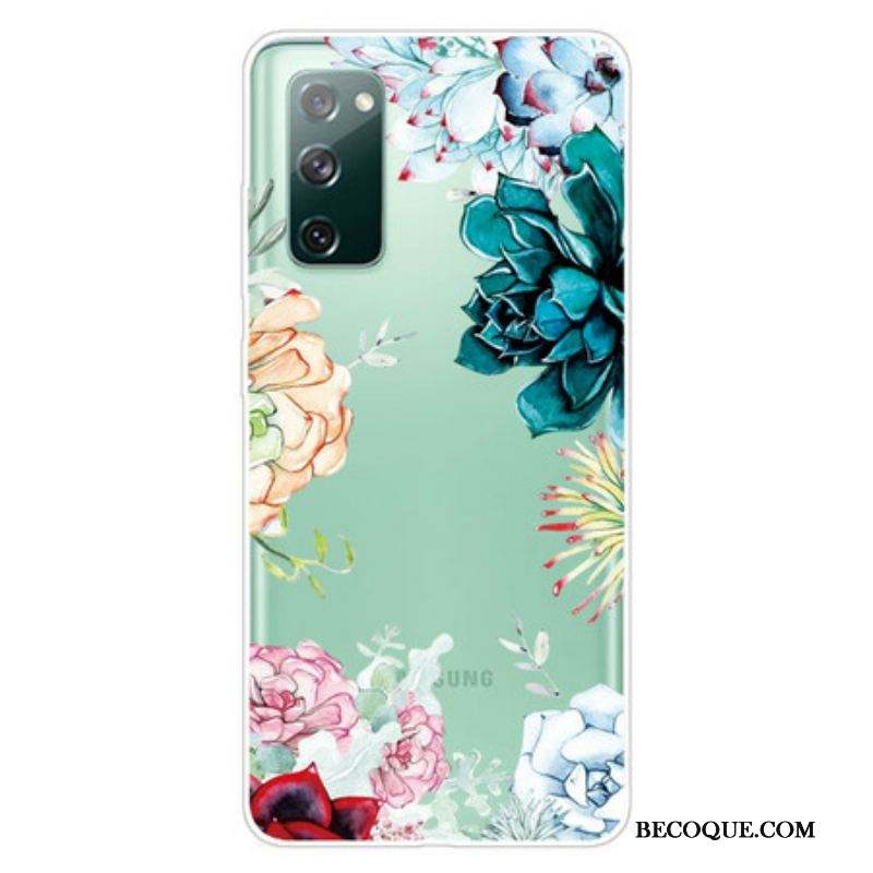 Coque Samsung Galaxy S20 FE Transparente Fleurs Aquarelle