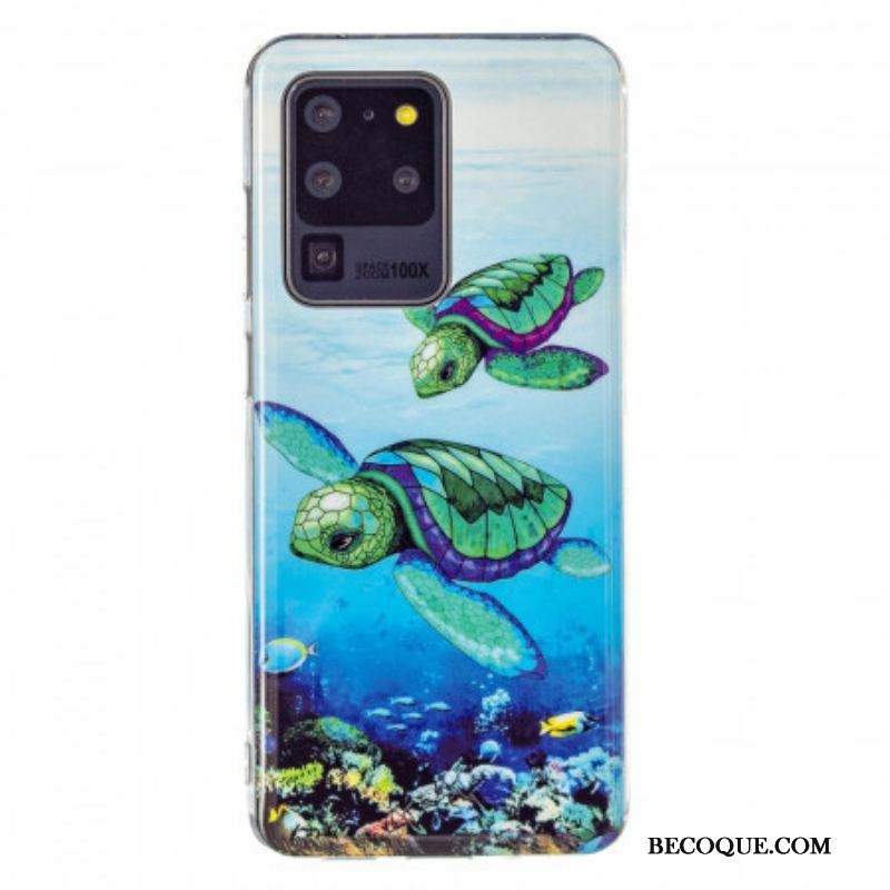 Coque Samsung Galaxy S20 Ultra Tortues Fluorescente