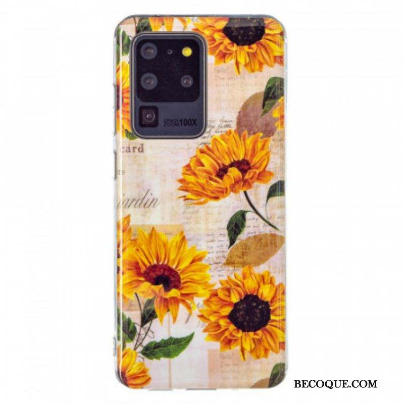 Coque Samsung Galaxy S20 Ultra Tournesols Fluorescentes