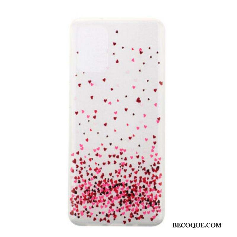 Coque Samsung Galaxy S20 Ultra Transparente Multiples Coeurs Rouges