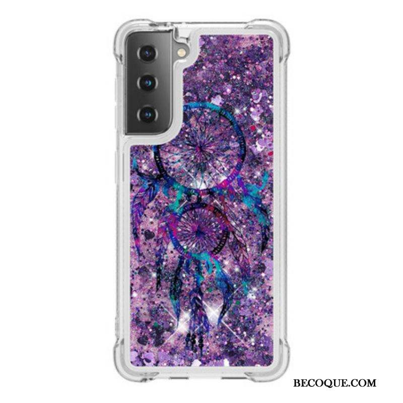 Coque Samsung Galaxy S21 5G Attrape Rêves Paillettes