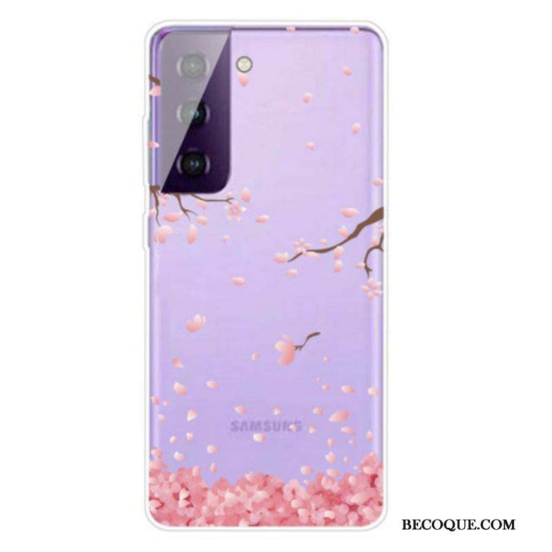 Coque Samsung Galaxy S21 5G Branches à Fleurs